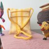 Artesanía Refinada: Bolso Amarillo de Doble Cierre Hecho a Mano en Telar de Cintura