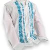 Guayabera Blanca de Lino Manga Larga Bordada a Mano: Exquisita Artesanía - Imagen 4