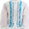 Guayabera Blanca de Lino Manga Larga Bordada a Mano: Exquisita Artesanía - Imagen 3
