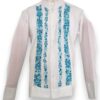Guayabera Blanca de Lino Manga Larga Bordada a Mano: Exquisita Artesanía - Imagen 5