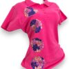 Refinamiento Rosa: Playera Rosa Tipo Polo para Dama Bordada a Mano - Imagen 2