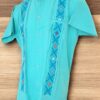 Guayabera Turquesa de Lino Manga Corta con Tejido de Telar y Grecas: Sutil Encanto - Imagen 8