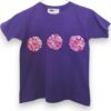 Elegancia Infantil: Playera Morada para Niño de Manga Corta Bordada a Mano