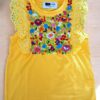 Dulce Alegría: Blusa Amarilla con Olán para Niña Bordada a Mano