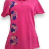 Refinamiento Rosa: Playera Rosa Tipo Polo para Dama Bordada a Mano