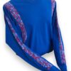 Cautivadora Elegancia: Playera Azul Rey de Manga Larga para Dama Bordada a Mano - Imagen 3