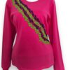 Delicadeza en Rosa: Playera Rosa de Manga Larga para Dama Bordada a Mano - Imagen 2
