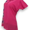 Refinamiento Rosa: Playera Rosa Tipo Polo para Dama Bordada a Mano - Imagen 5