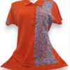 Sutileza en Bordado: Playera Naranja Tipo Polo para Dama Bordada a Mano - Imagen 5