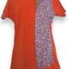 Sutileza en Bordado: Playera Naranja Tipo Polo para Dama Bordada a Mano - Imagen 3