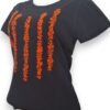 Misterio y Glamour: Playera Negra Manga Corta para Dama Bordada a Mano - Imagen 4
