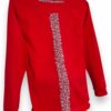 Estilo Radiante: Playera Roja de Manga Larga Roja Bordada a Mano - Imagen 6