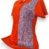 Sutileza en Bordado: Playera Naranja Tipo Polo para Dama Bordada a Mano - Imagen 4