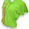 Verde Refrescante: Playera Tipo Polo de Manga Corta para Dama Bordada a Mano - Imagen 5