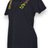 Elegancia Sutil: Playera Tipo Polo Negra de Algodón para Dama Bordada a Mano - Imagen 7