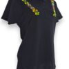 Elegancia Sutil: Playera Tipo Polo Negra de Algodón para Dama Bordada a Mano - Imagen 5