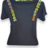 Elegancia Sutil: Playera Tipo Polo Negra de Algodón para Dama Bordada a Mano - Imagen 8