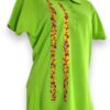Verde Refrescante: Playera Tipo Polo de Manga Corta para Dama Bordada a Mano - Imagen 4