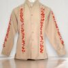Raíces Oaxaqueñas: Hermosa Guayabera de Lino Beige Bordada a Mano