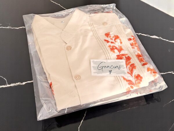 Raíces Oaxaqueñas: Hermosa Guayabera de Lino Beige Bordada a Mano - Imagen 11
